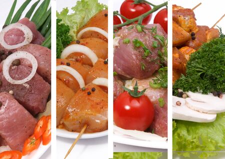 Collage of different meatの写真素材