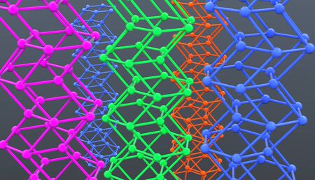 Graphene. Crystal Lattice 3D Rendering