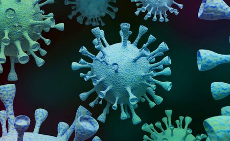 Virus or coronavirus abstraction. 3d render