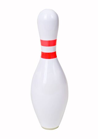 Skittle bowling on a white background. Bowling gameの写真素材