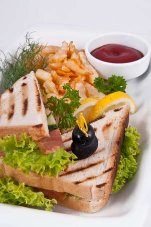 Pressed and toasted stuffed paniniの写真素材