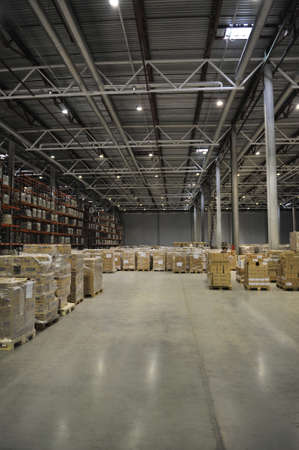 Warehouse inside with lots of boxes