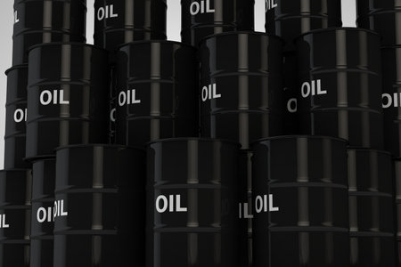 barrels for oil background. 3D renderの写真素材