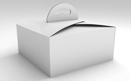 white box on a white background. 3D renderの写真素材