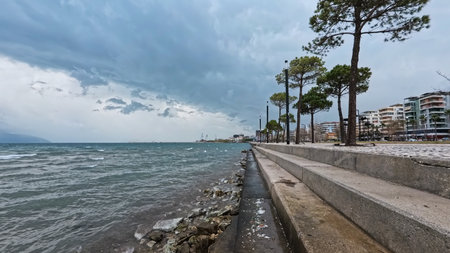 Vlora, Albania Road Seaside View. Summer in Albaniaの写真素材