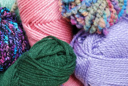 Closeup of colorful balls of yarn 1