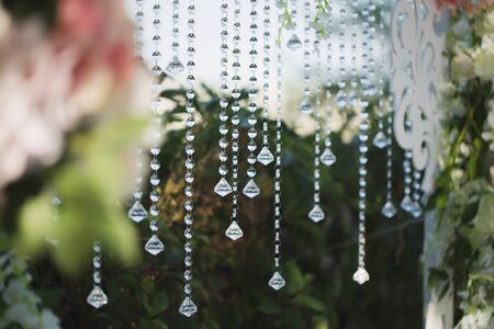 beautiful wedding ceremony in the park. crystal dropsの写真素材