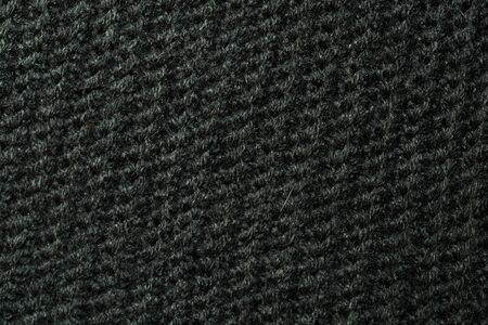 Black knitted wool texture can use as background