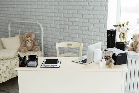 Interior in the clinic of childrens doctor.の写真素材