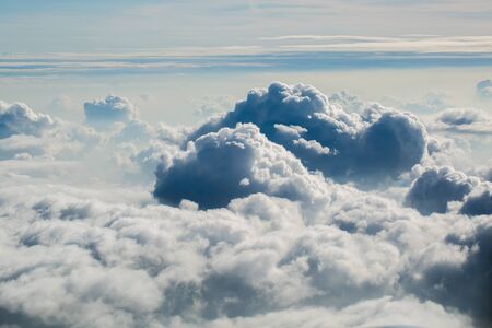 View of the clouds from the plane window.の写真素材