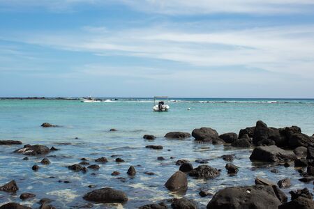 beach pebble stone in the Indian ocean