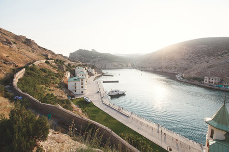 Balaklava, Crimea. View of the city from the mountain.の写真素材