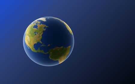 rendering of the Earth in spaceの写真素材