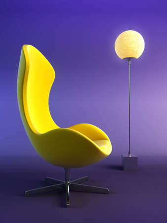 modern armchair 3D computer renderingの写真素材