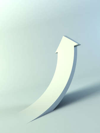 3d rendering of the rising arrow の写真素材