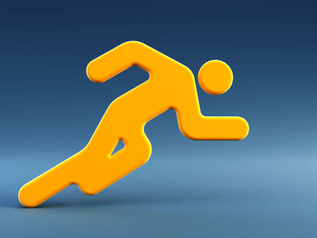 3d rendering the running manの写真素材