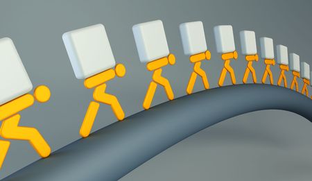 3d rendering the symbolic people with the loadsの写真素材