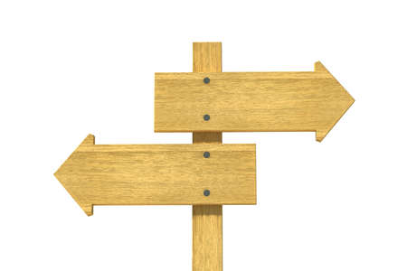 3d rendering wooden pointer on white backgroundの写真素材