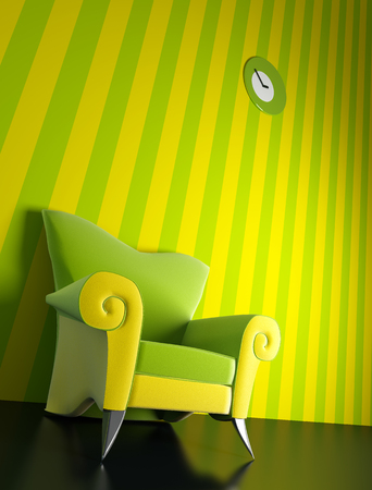 modern armchair 3D computer renderingの写真素材