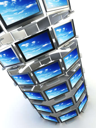 global television concept 3d renderingの写真素材