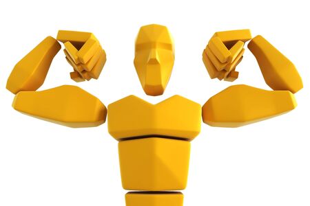 3d symbolic athlete isolatedの写真素材