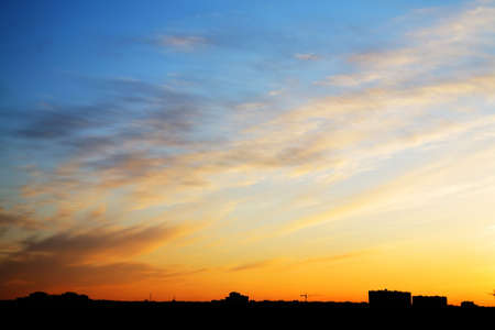 sunset sky with cloudsの写真素材
