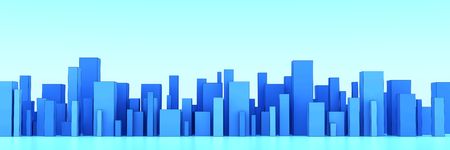 skyline of a 3d townの写真素材