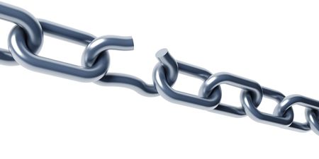 broken chain isolated 3d renderingの写真素材