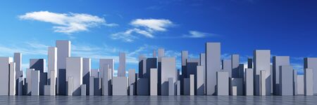 skyline of a 3d townの写真素材