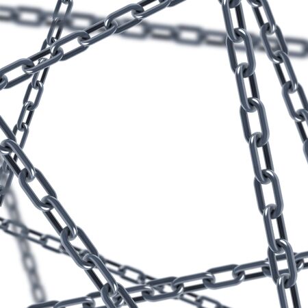 isolated chain links 3d rendering