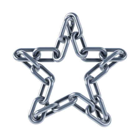 isolated chain links 3d renderingの写真素材