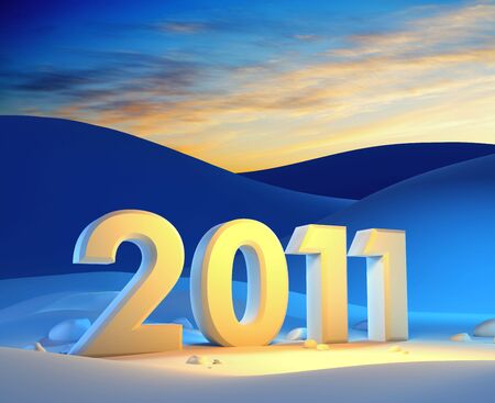 new year 2011, 3d render