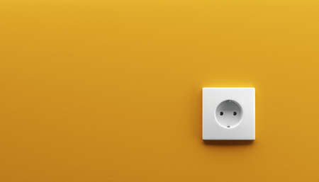 white wall outlet closeup 3d render