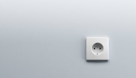 white wall outlet closeup 3d renderの写真素材