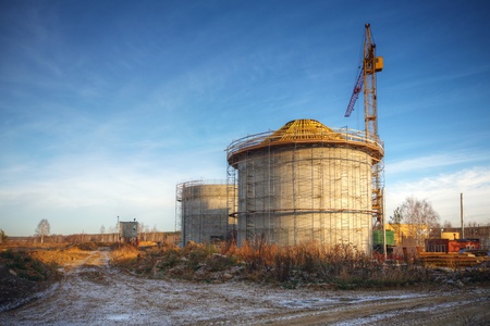 construction of new treatment plantsの写真素材