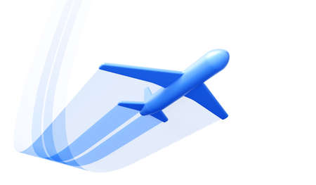 symbolic airplane take off, isolated 3d renderの写真素材