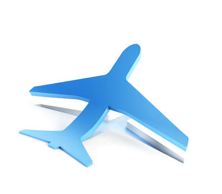 symbolic airplane take off, isolated 3d renderの写真素材