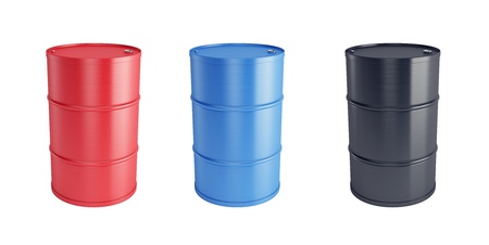 set of steel barrels isolated 3d render