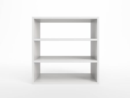 modern white bookcase, 3d renderの写真素材