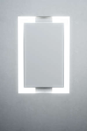 blank billboard on the concrete facade