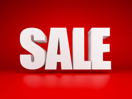 white symbol of sale, 3d renderingの写真素材