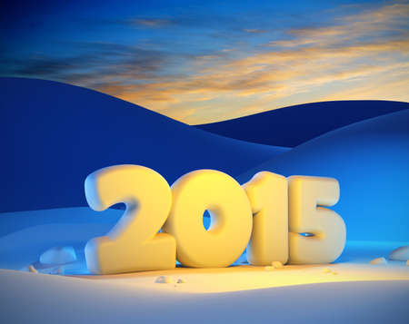 new year 2015, 3d renderの写真素材