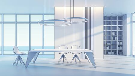 minimalism style interior of dining roomの写真素材