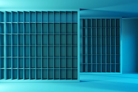 empty shelves in the storeの写真素材