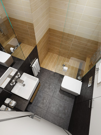 modern bathroom interior, 3d renderingの写真素材