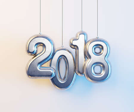 new year 2018, 3d renderingの写真素材