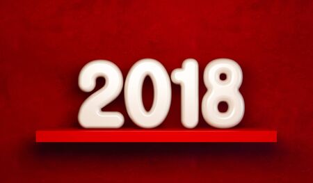 new year 2018, 3d renderingの写真素材
