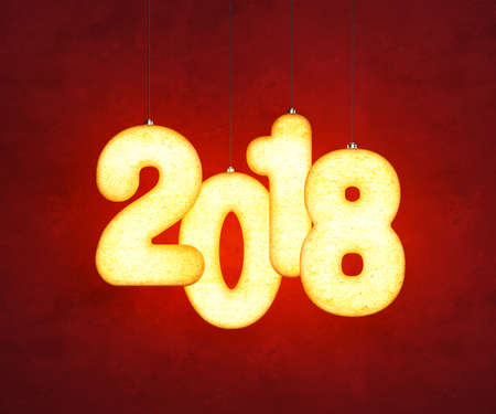 new year 2018, 3d rendering