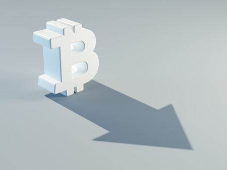 the growing bitcoin symbol, 3d renderingの写真素材