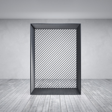 metal rack construction into the loft interior, 3d renderingの写真素材